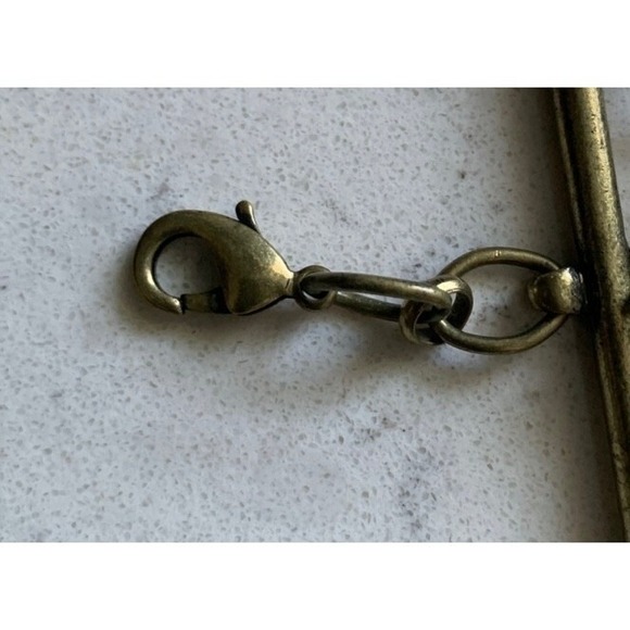 Perch Audrey Chain Link Chunky Bracelet Nickel Brass Tone Rhinestone Metal‎ BoHo - Picture 7 of 8